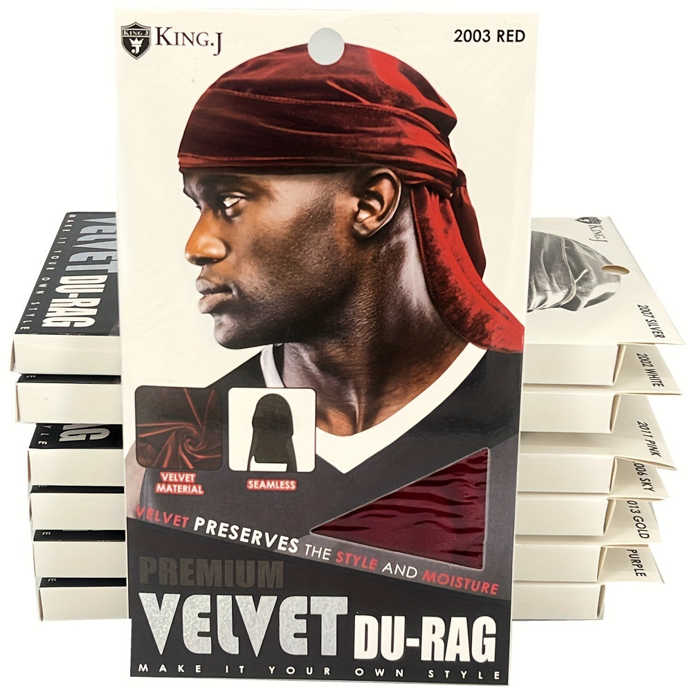 Velvet Durag For Waves Long Tie Waves Cap Men Durag Soft Smooth Breathable