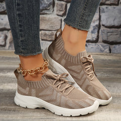 Mesh Breathable Lace Up Sports Shoes Lightweight Non slip Travel Shoes