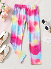 Girls Colorful Tie dye Soft Thin Legging Slightly Stretch Long Pants