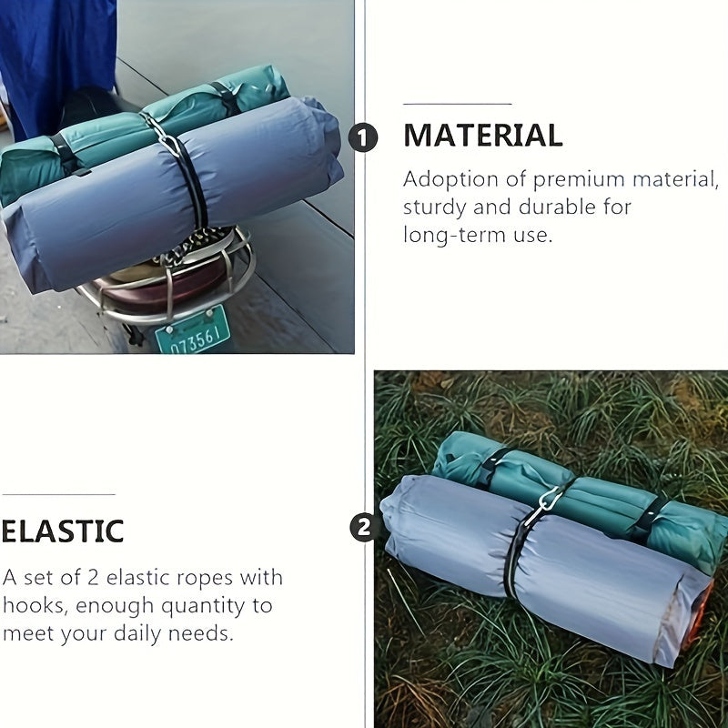 Elastic Rope Strap Carabiner Heavy Duty Fixed Luggage Bag Outdoor Camping Travel