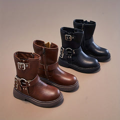 Vintage Casual Zipper Boots For Girls