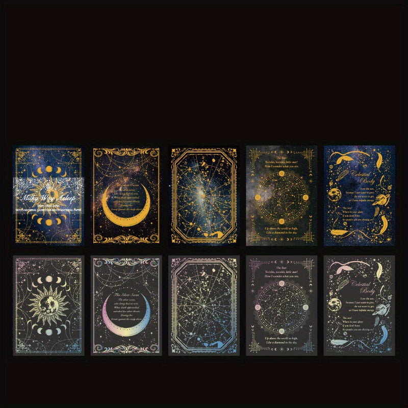 15pcs Paper Moon And Stars Decor DIY Art Supplies