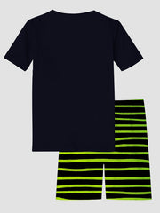 Kid's Dino Pajama Set: T Shirt & Shorts, Comfy PJ Set