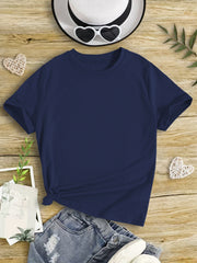 Breathable & Stretchy Solid T-Shirt for Girls - Ideal for Summer