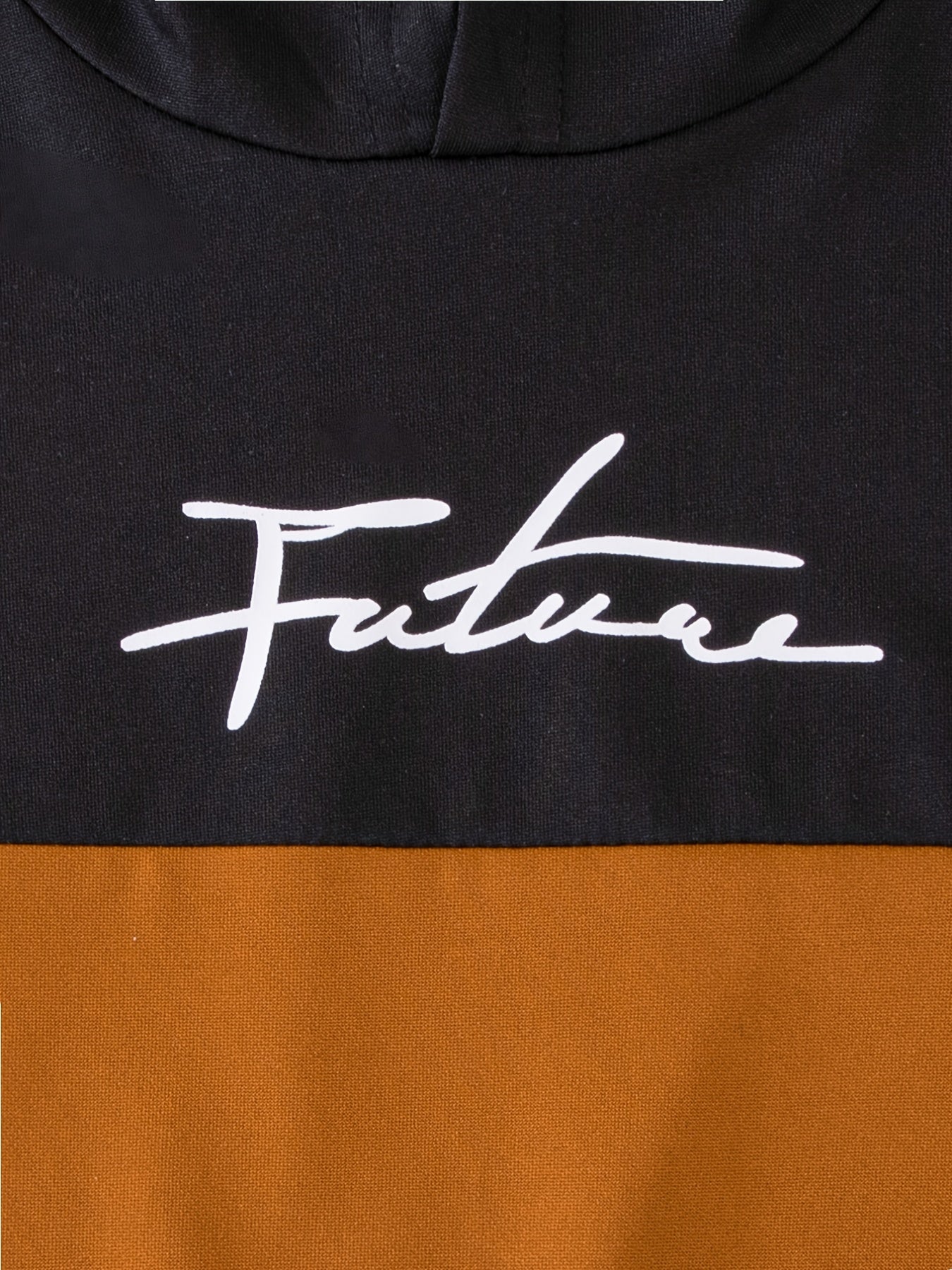 Boy's FUTURE 2pcs Block Hoodie & Sweatpants Set For Spring Fall