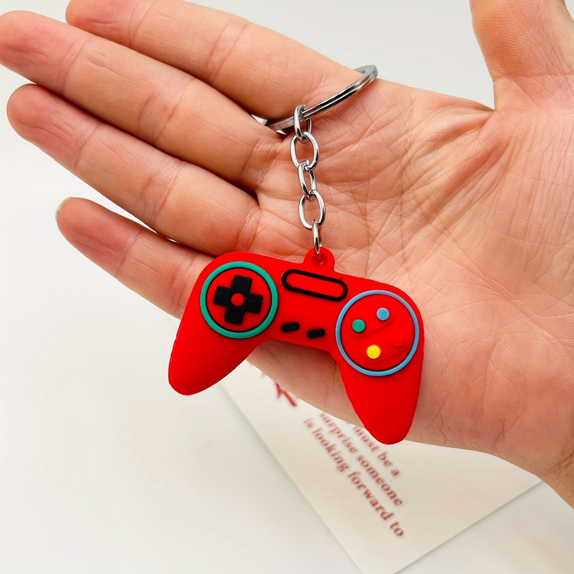 Cartoon Game Console Gamepad PVC Keychain Key Ring Purse Bag Backpack Key Charm