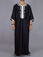 Islamic Arabic Kaftan Men Long Sleeve Muslim Clothes Vintage Casual