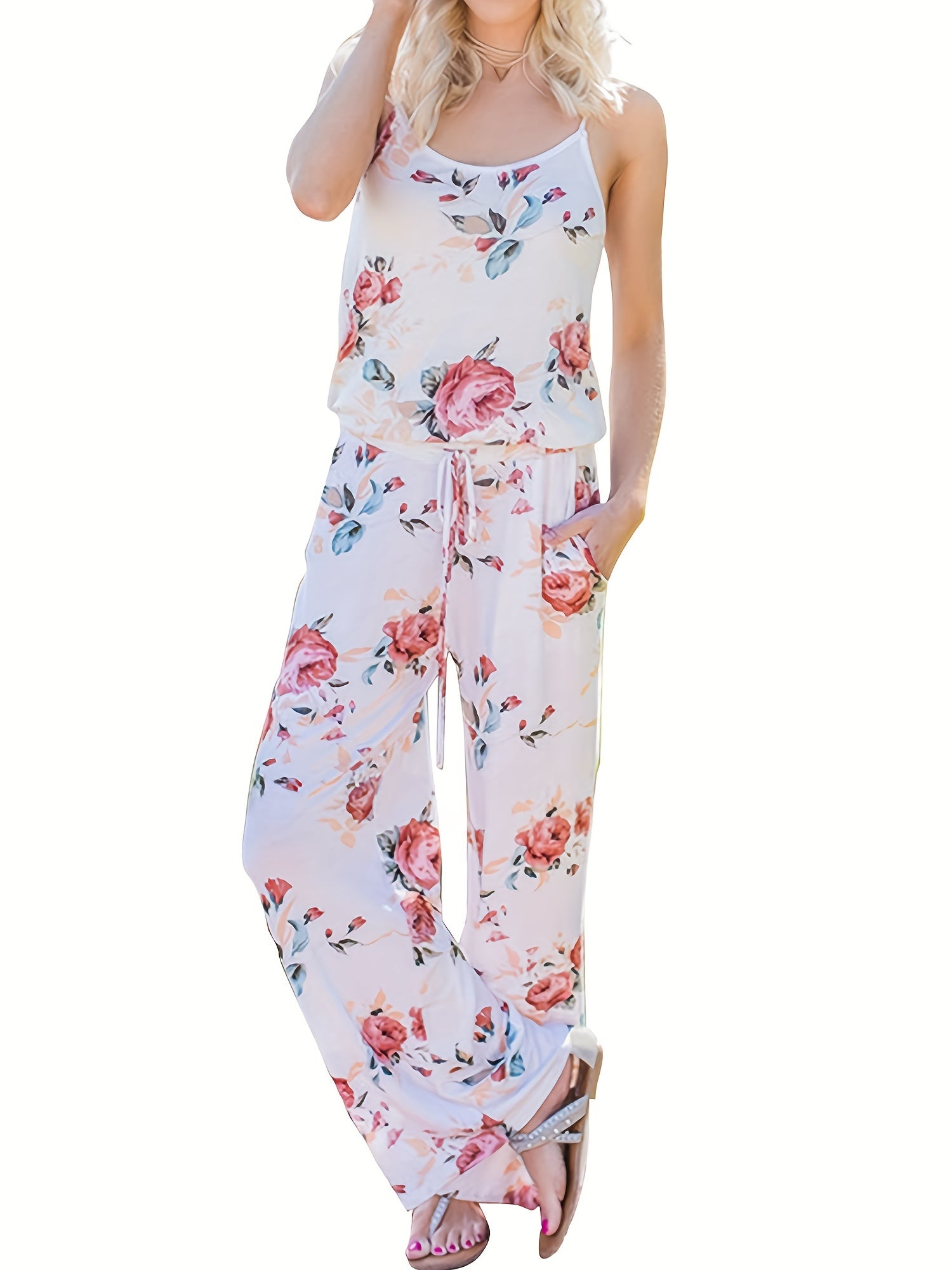 Floral Print Cami Jumpsuit