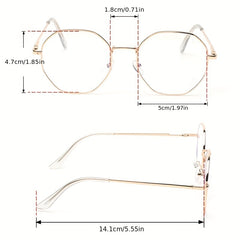 Men's Metal Frame Flat Mirror Glasses