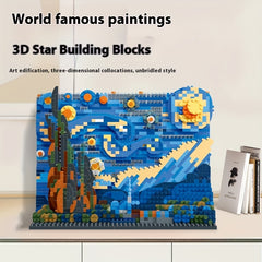 3D Starry Night Building Blocks Set - DIY Home Decor Art Puzzles
