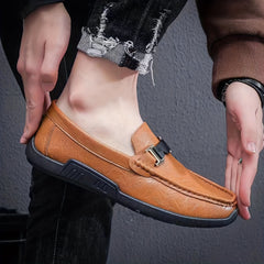 Men's Moc Toe Loafer Shoes Non slip PU Leather Shoes