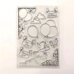 Bear Happy Birthday Clear Stamps for Card Making DIY Scrapbooking