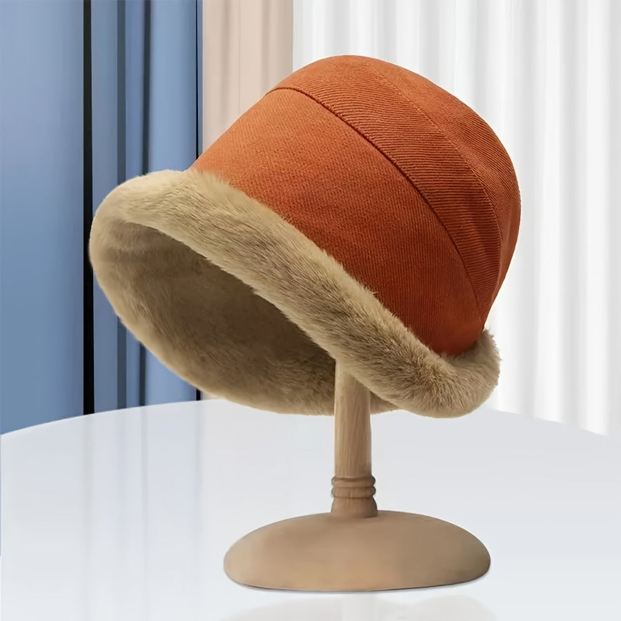 Winter Plush Brim Hat Thickened Warm Keeping Hat Coldproof & Windproof