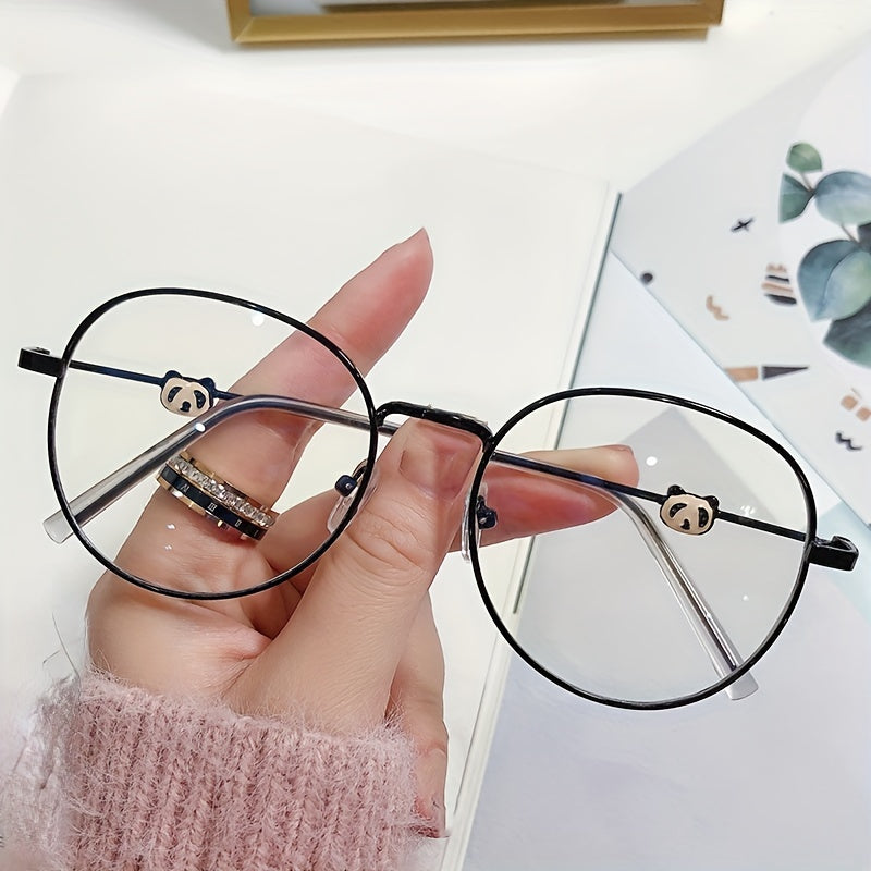 Metal Panda Anti Light Men's Glasses with Glasses Case
