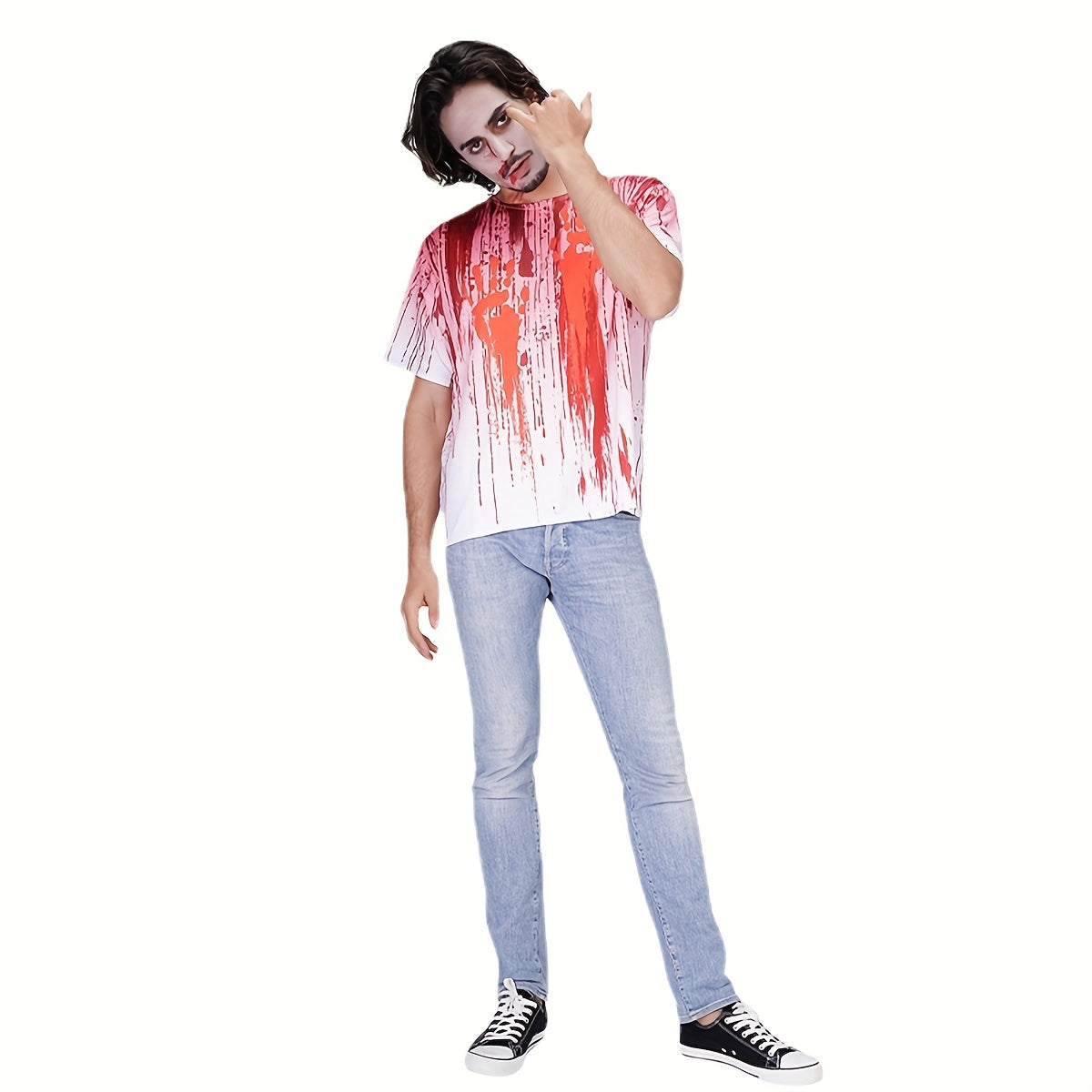 Men's Scary Bloody T-shirt Halloween Cosplay Costume