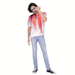 Men's Scary Bloody T-shirt Halloween Cosplay Costume