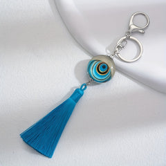 Devil's Eye Tassel Pendant Keychain For Girls Car Key Ring Mobile Phone