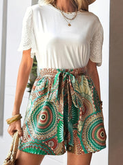 Tied Front Shorts Casual Summer Style Women's Clothing