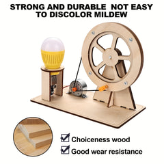 Wooden Handle Cranked Generator Science Kit for Children