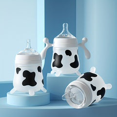 Silicone Newborn Baby Feeding Bottle Anti-fall Anti-flatulence Anti-choking