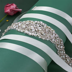 Rhinestone Bridal Belt Wedding Waist Sash Faux Pearl Handcrafted Accessories
