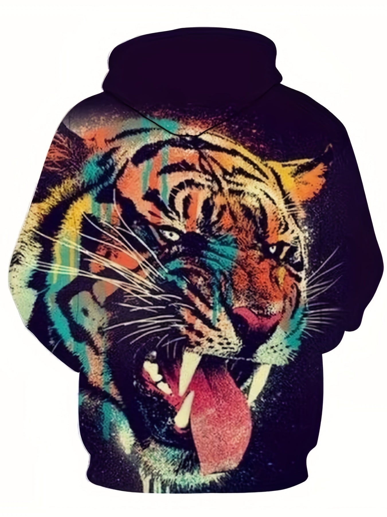 Men's Block Wolf Graphic Hoodie 3D Print Hooded Sweatshirt