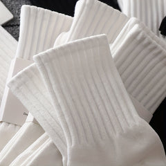 6 Pairs Ribbed Mid Tube Socks Women's Stockings