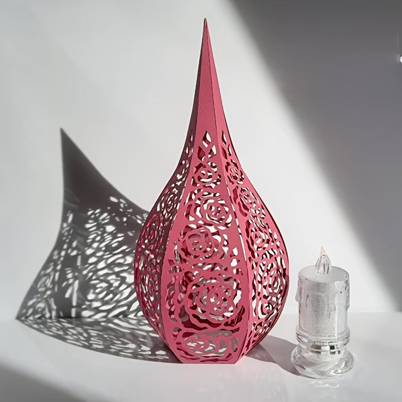 1pc Metal Cutting Dies 3D Lantern Rose Cut Die For Paper Card Making