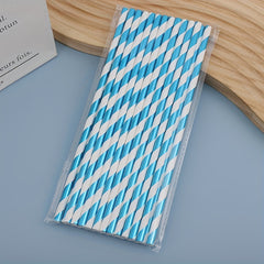 25pcs Glossy Spiral Stripes Paper Straws Disposable Drinking Straws