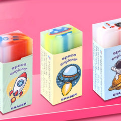 6pcs Outer Space Erasers - Party Favors Classroom Prizes Easter Egg Stuffers