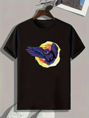 Eagle Print Men's Graphic T-shirt for Summer