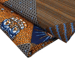 African Wax Dye Fabric Polyester Material Geometric Pattern 3 Yards 6 Yards