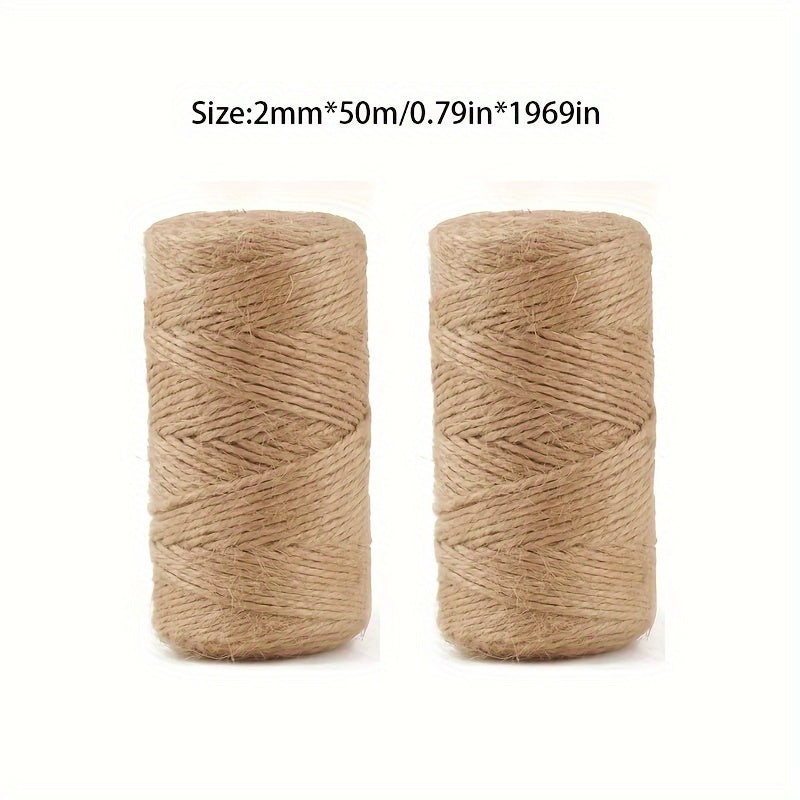 50 Meters Hemp Rope Hand-woven Diy Thin Rope Jute Retro Decorations Bundle Rope