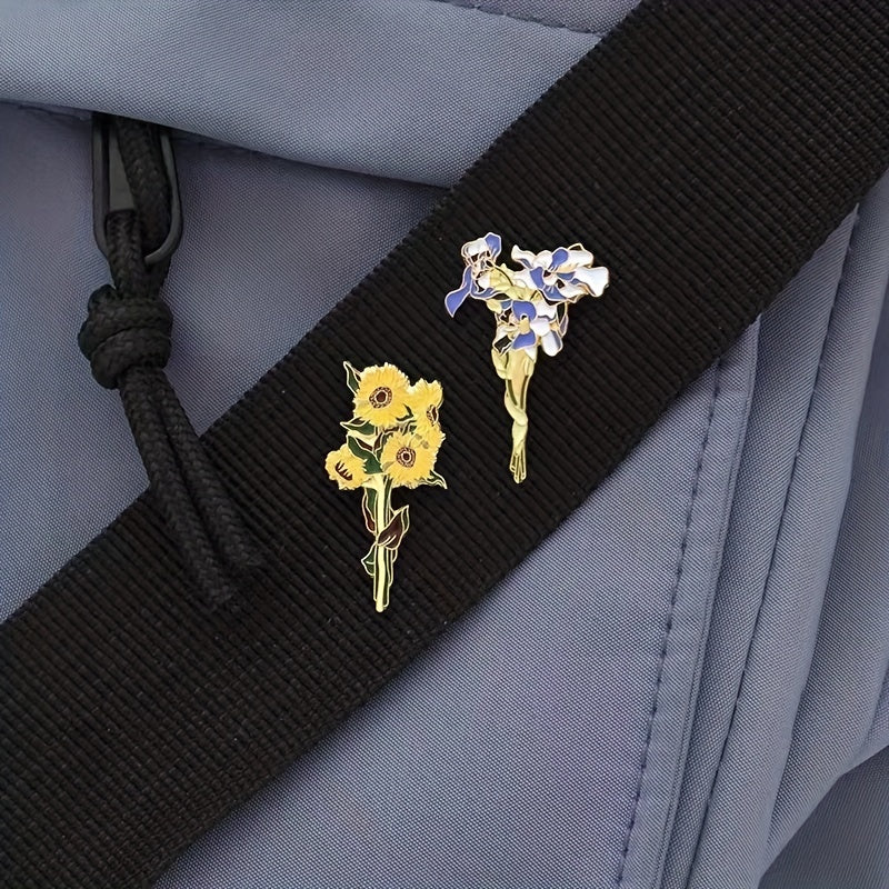 2pcs Plant Enamel Pins Set for Girls | Funny Button Pins Jewelry