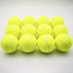12pcs Rubber Tennis Balls for Sports Practice Yellow