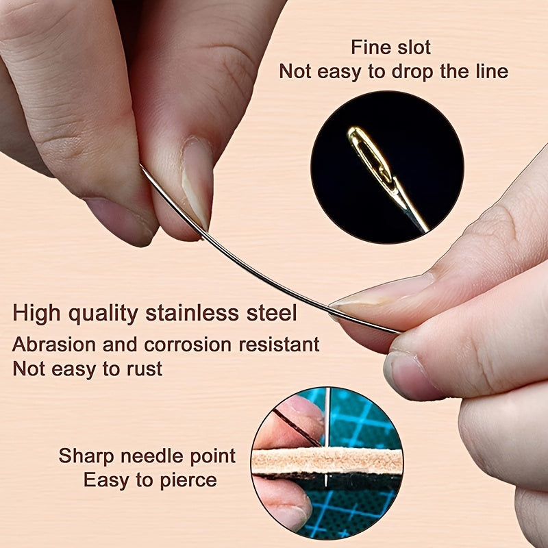 Stainless Steel Sewing Needles Set with Side Hole, Household Sewing Supplies