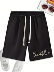 Men's Purple Rose Graphic Drawstring Waist Shorts