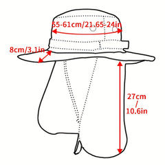 Quick Drying Sun Hat with Neck Guard UV Protection Boonie Hat