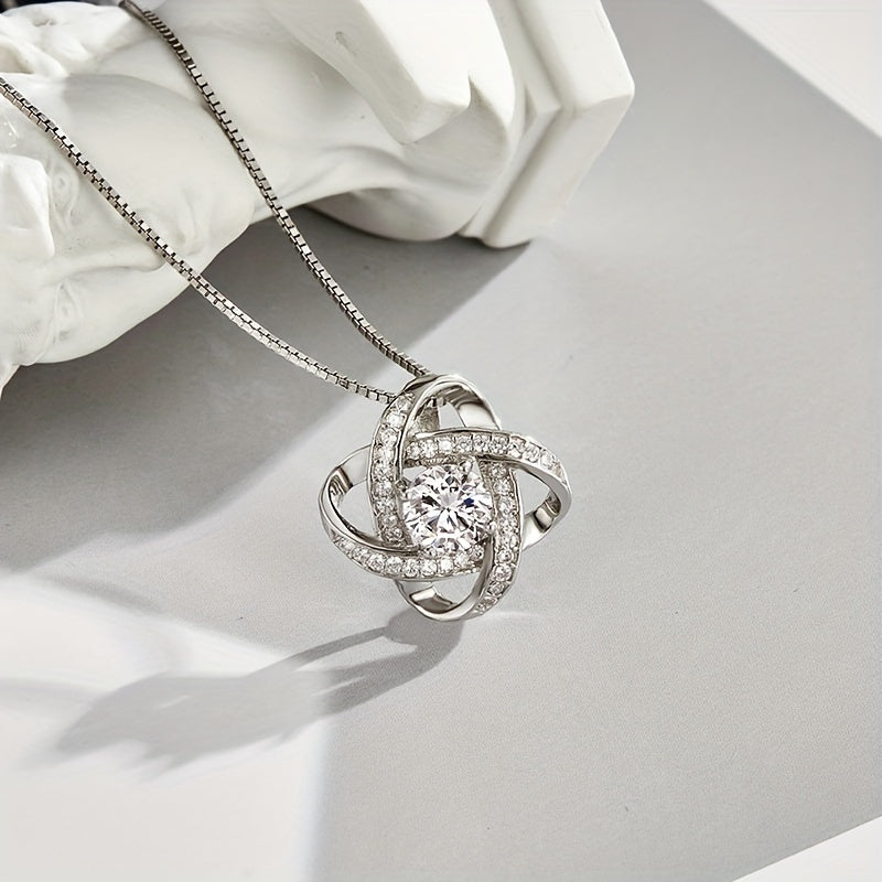 Faux Diamond & Copper Zircon Pendant Necklace for Niece