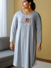Lounge Dress Women's Letter Graphic Long Sleeve Tee