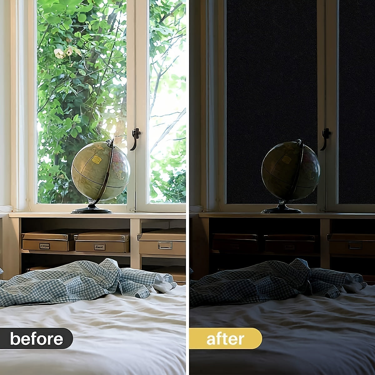 Blackout Privacy Window Film Opaque Frosted Glass Film