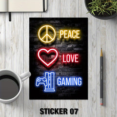 Modern Neon Art Funny Gamer Quotes Stickers