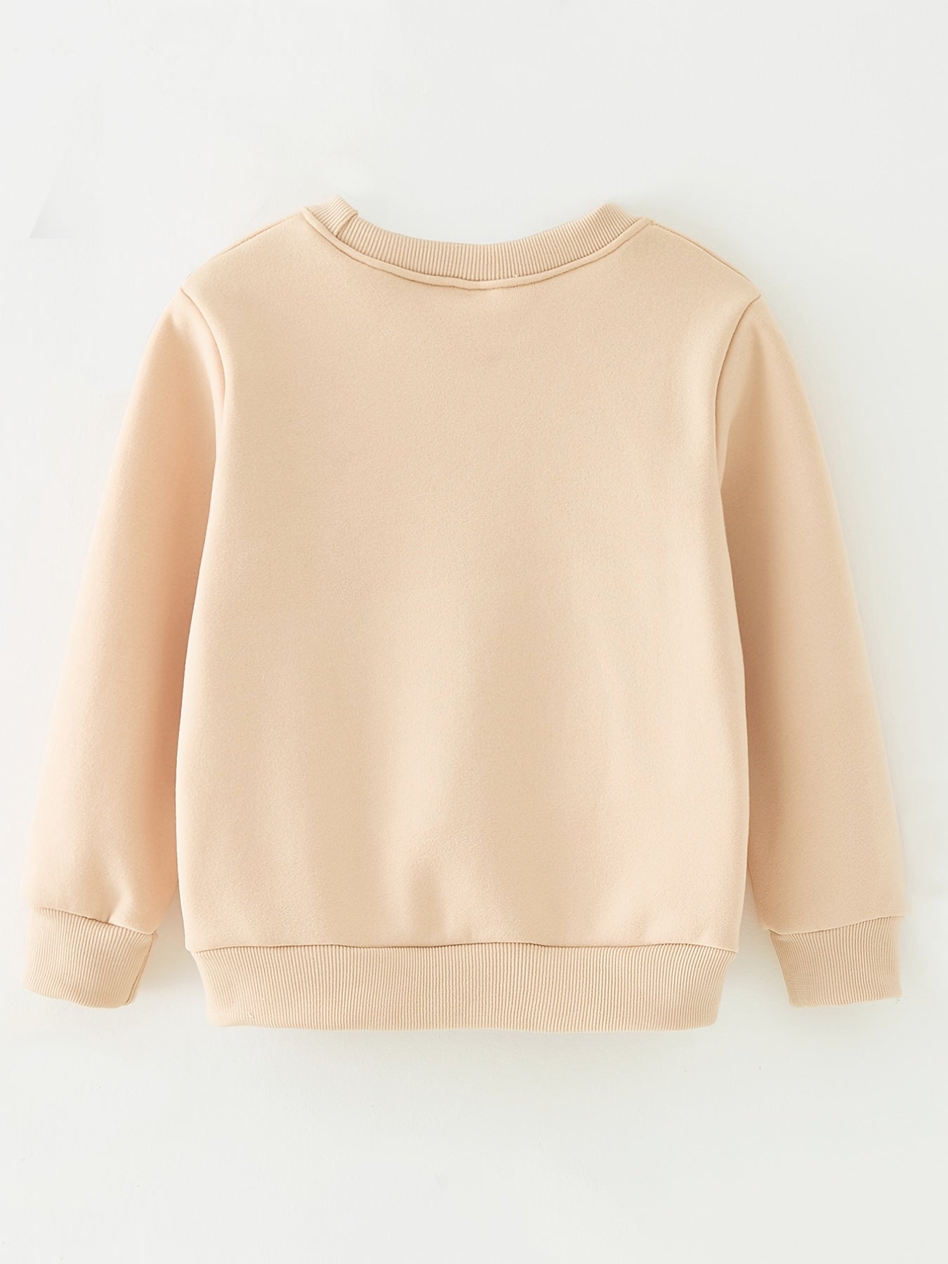 Toddler Girls Pink Thin Fleece Round Neck Sweatshirt Kids Clothes