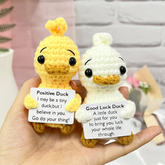 Fabric Crochet Duck Toy Lucky Duck with Yellow Beak Birthday & Party Decor