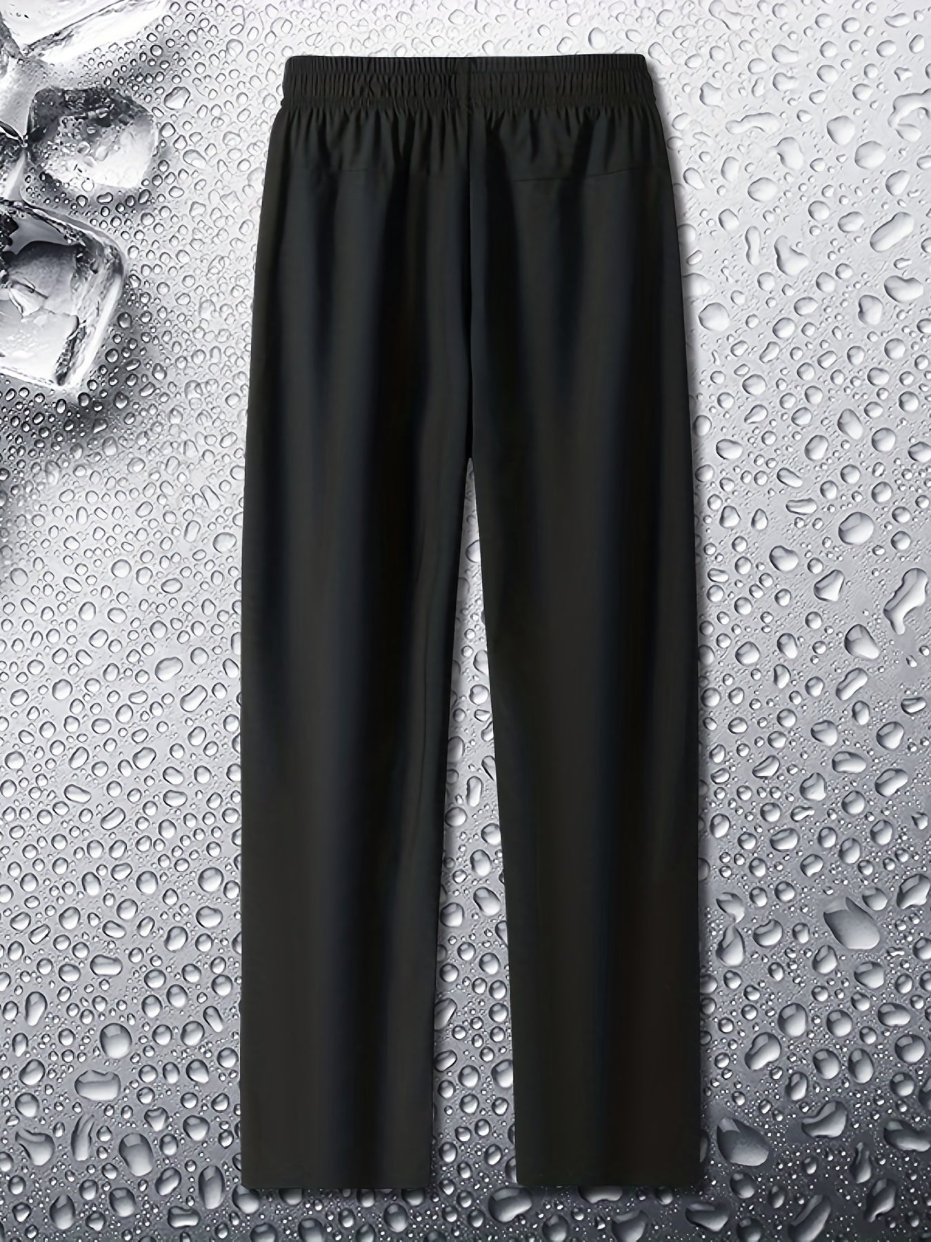 Men's Casual Solid Stretch Drawstring Sweat Pants with Zipper