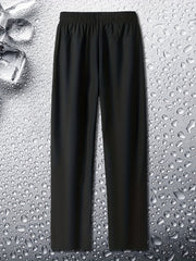 Men's Casual Solid Stretch Drawstring Sweat Pants with Zipper