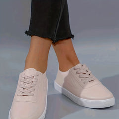 Umbrella Print Flat Sneakers Lace Up Round Toe Skate Shoes