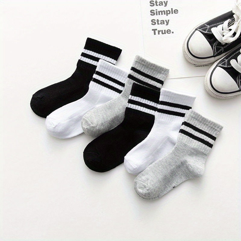 3pairs Thin Mesh Crew Socks for Baby Boys Girls Kids