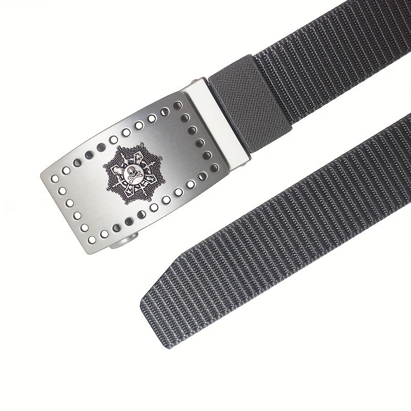 Men's Casual Canvas Nylon Belt with Smooth Buckle