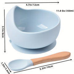 Silicone Baby Feeding Set with Suction Bowls and Spoons